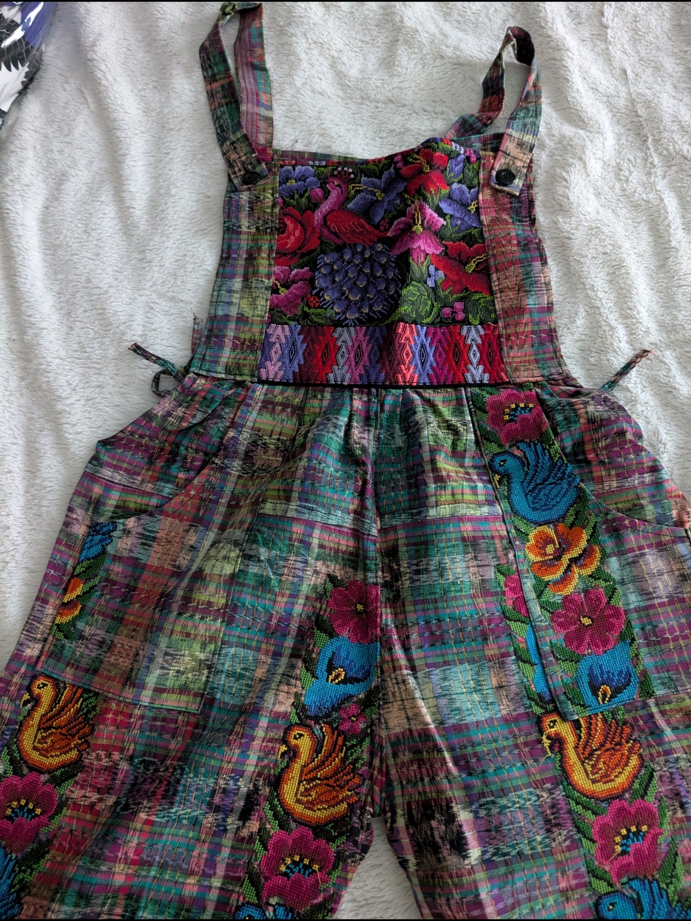 Colorful Embroidered Girls' Jumper Dress - Multicolor